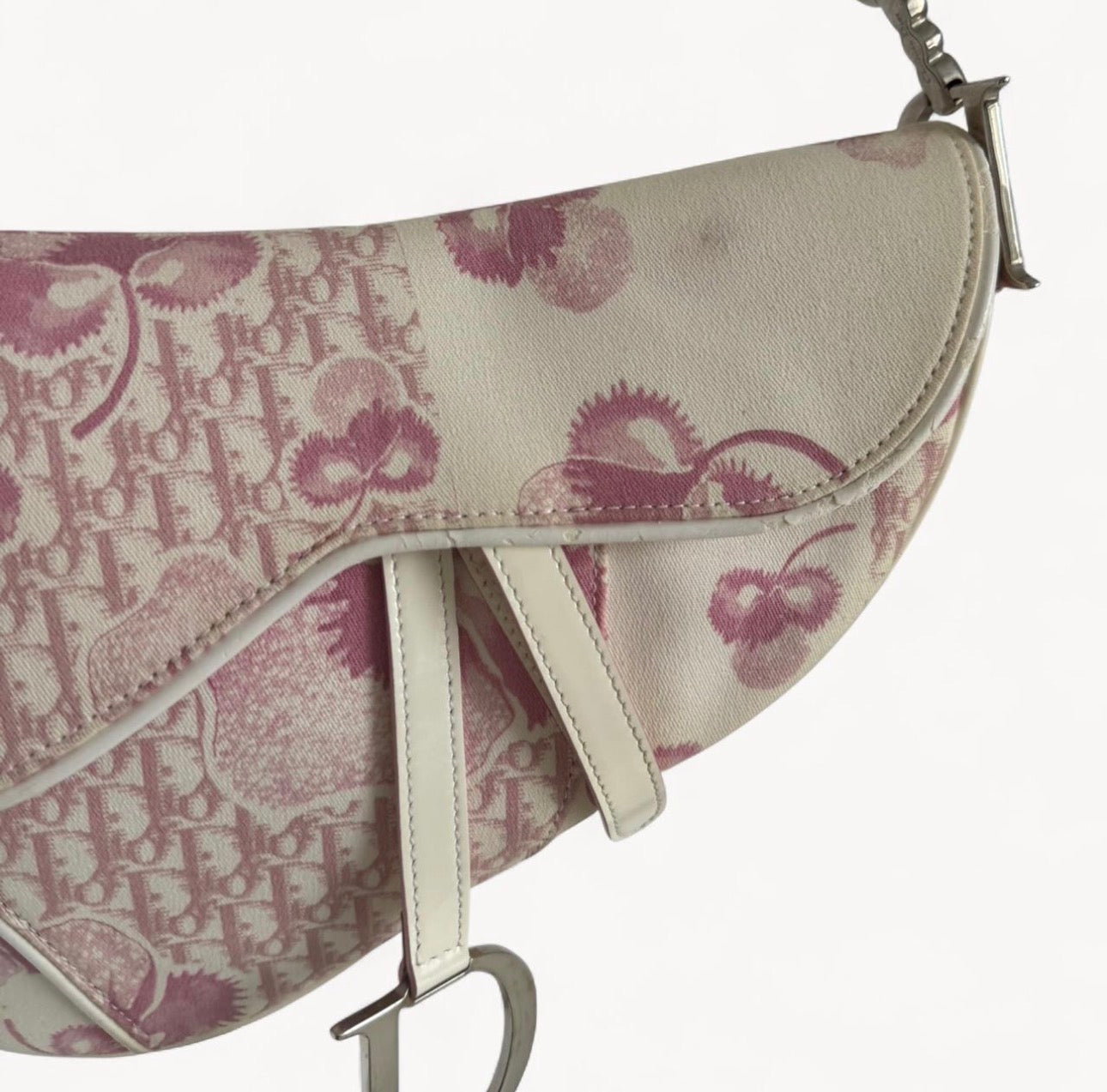 Christian Dior Vintage Girly Cherry Blossom Saddle Bag Rare