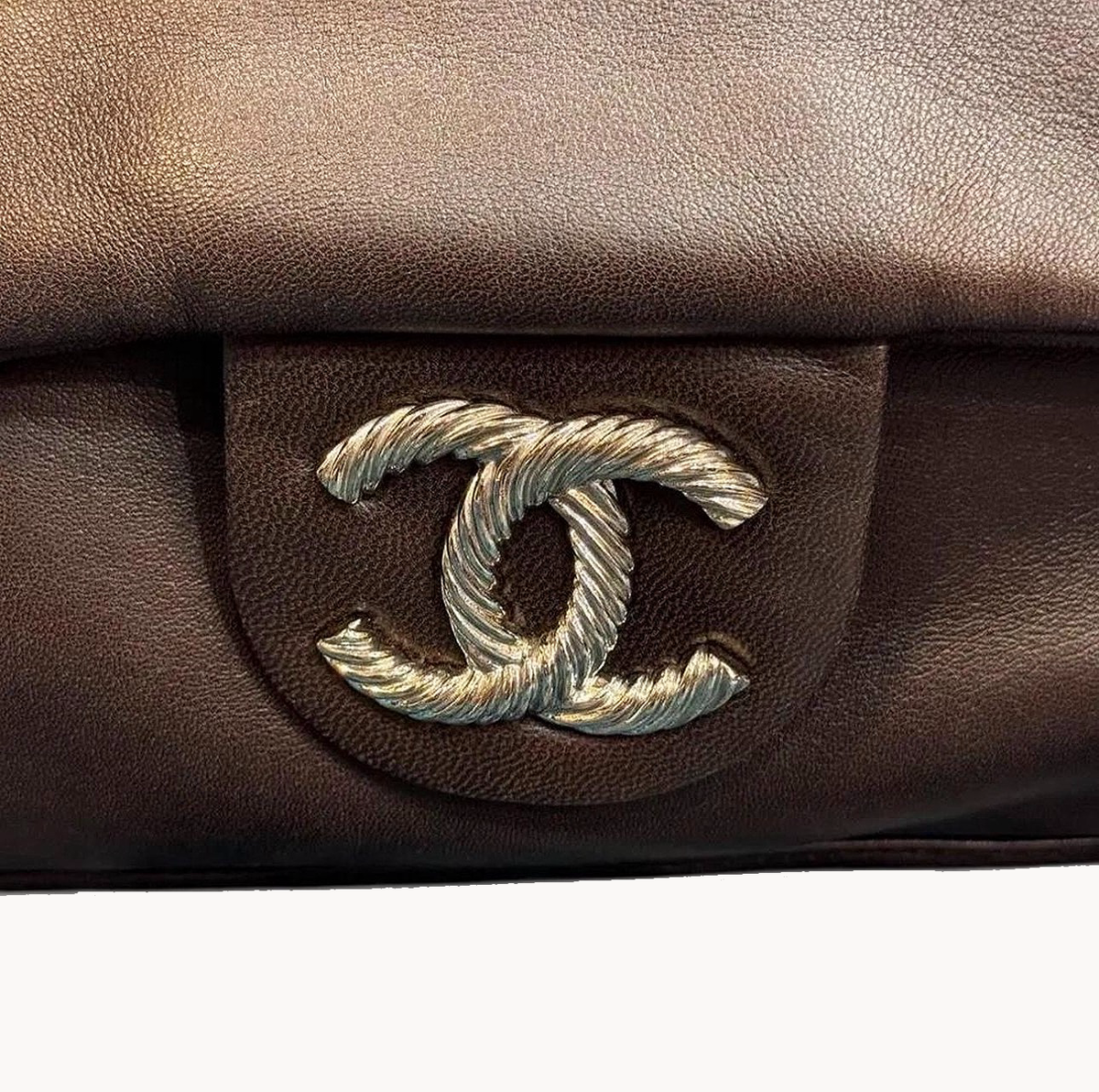 Chanel Rare Brown Lambskin CC Flap Bag
