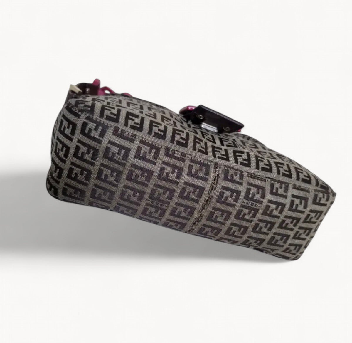 Fendi Zucchino Pink Resin Chain Handle Baguette Bag