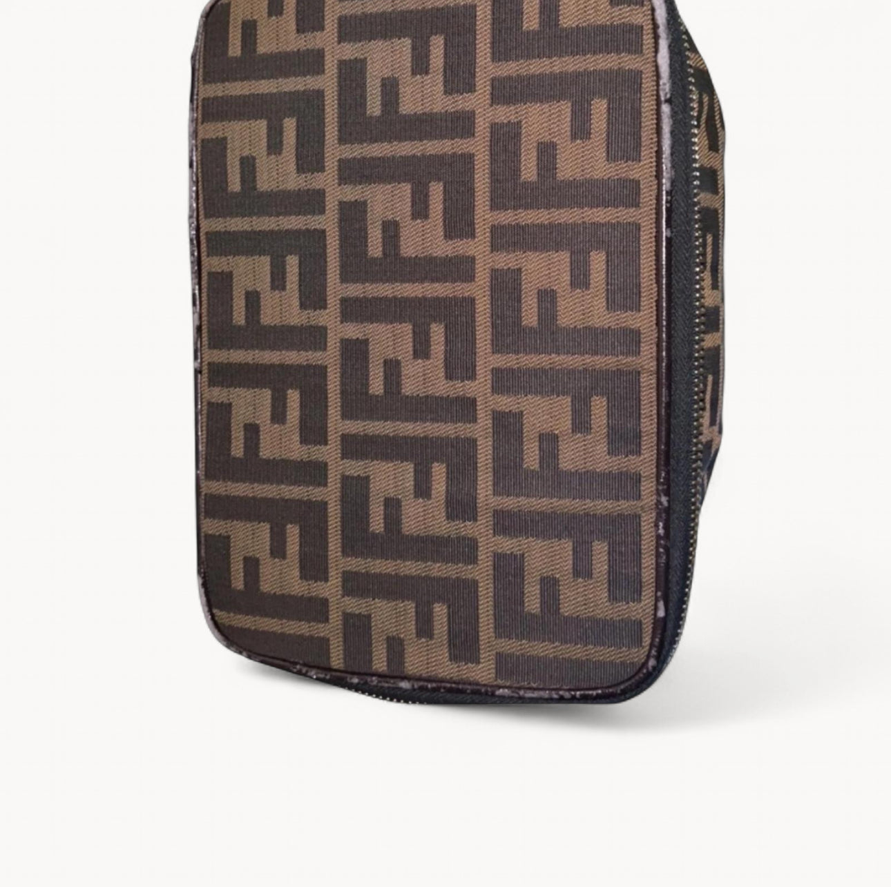 Fendi Zucca canvas vanity pouch in black and brown