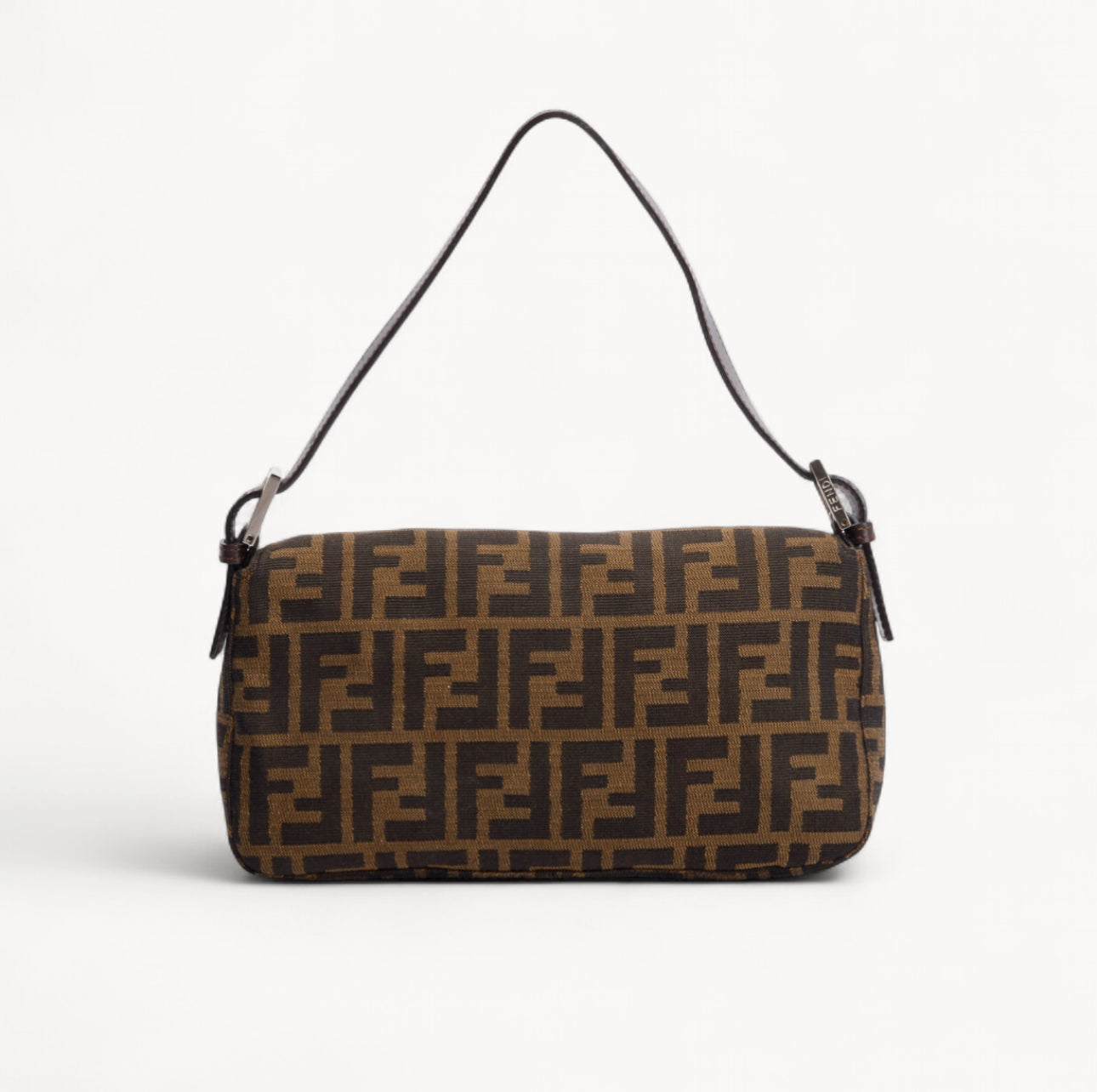 Fendi Brown FF Zucca Canvas Baguette Shoulder Bag