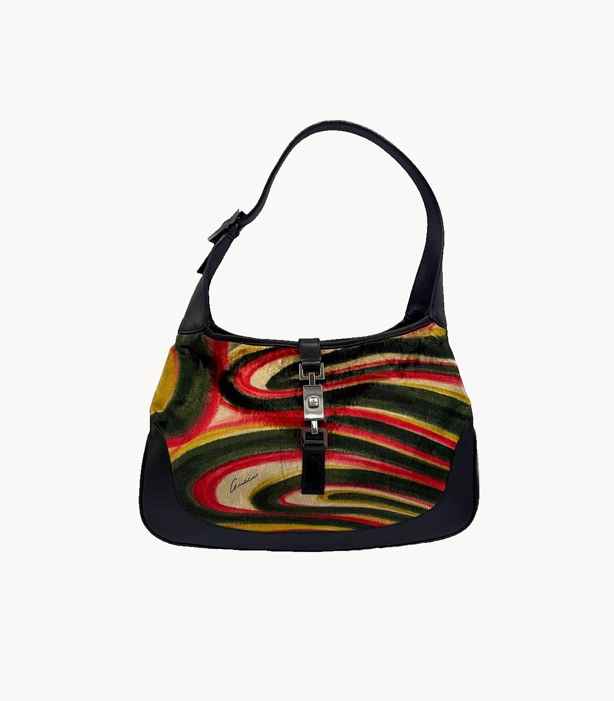 Gucci by Tom Ford FW 1999 Jackie Psychedelic Velvet Shoulder Bag
