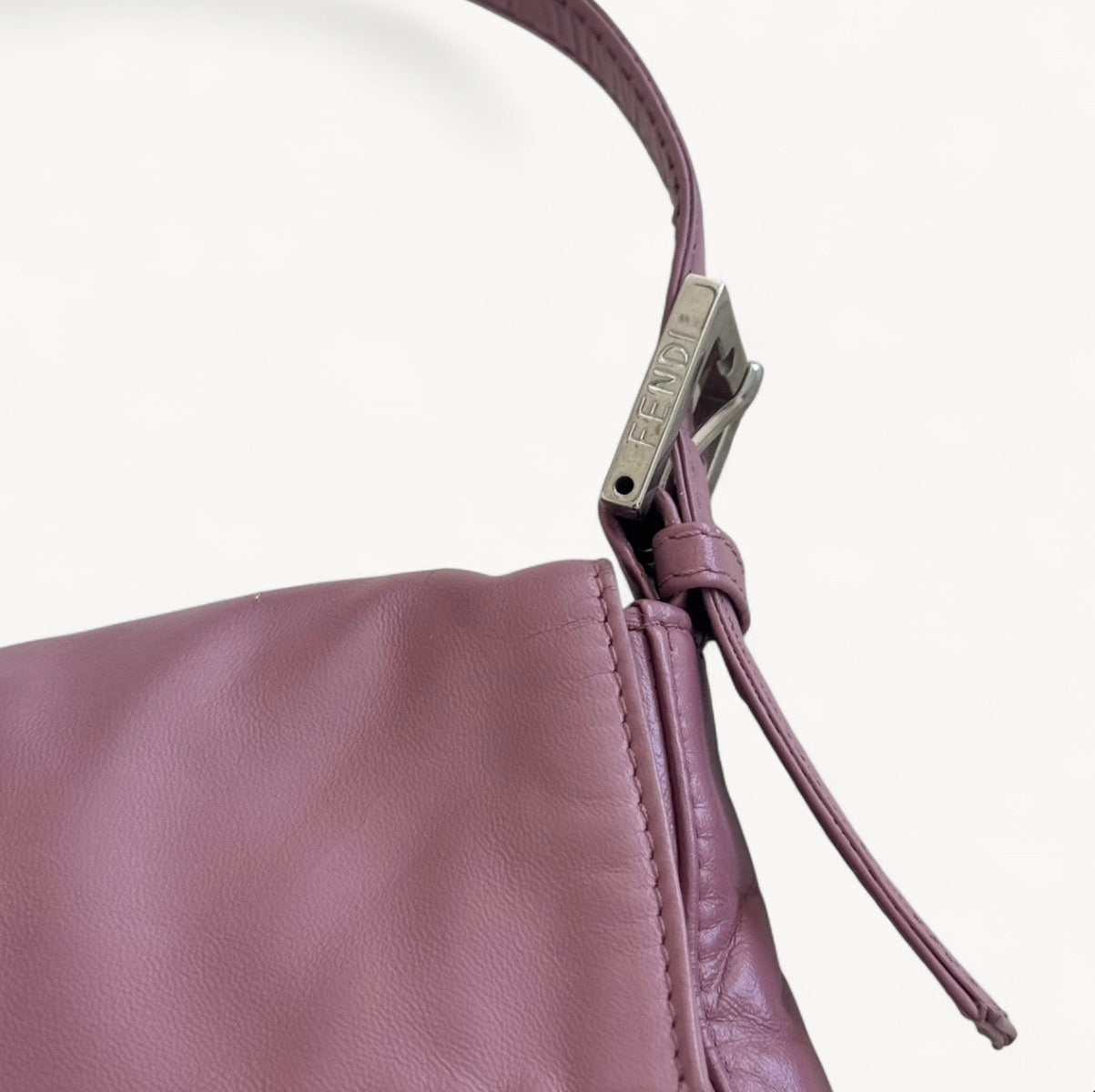 Fendi Dusty Rose Leather Baguette Bag
