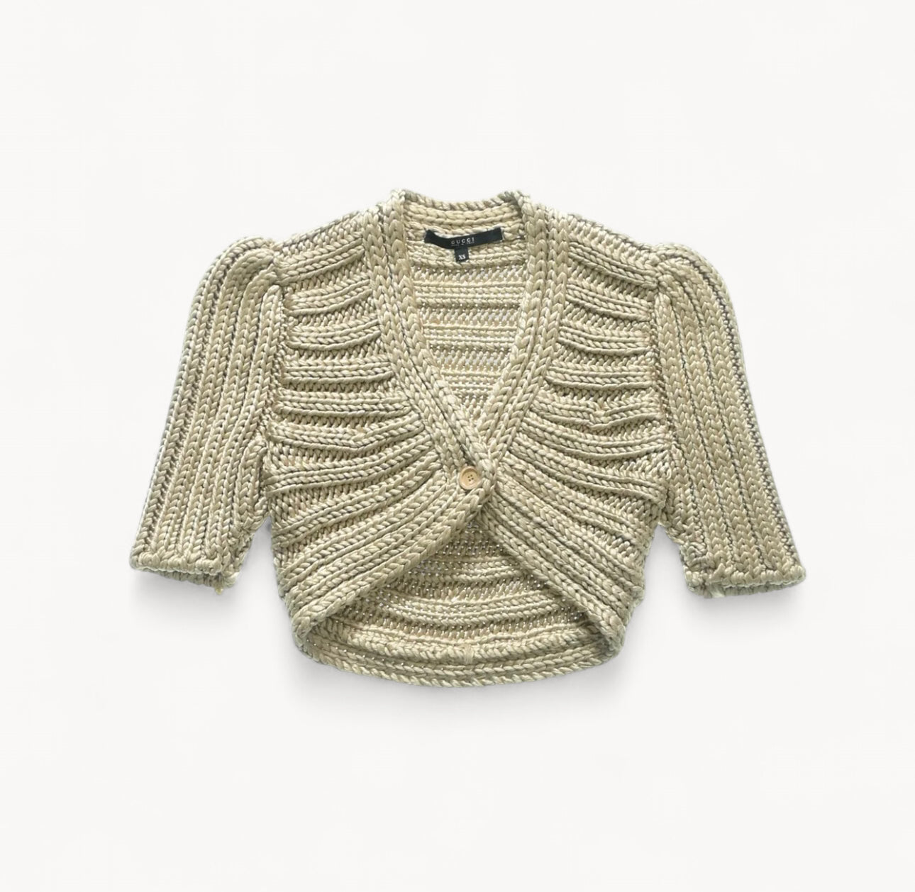 Gucci Spring 2006 Cropped Ivory Silk Knit Top