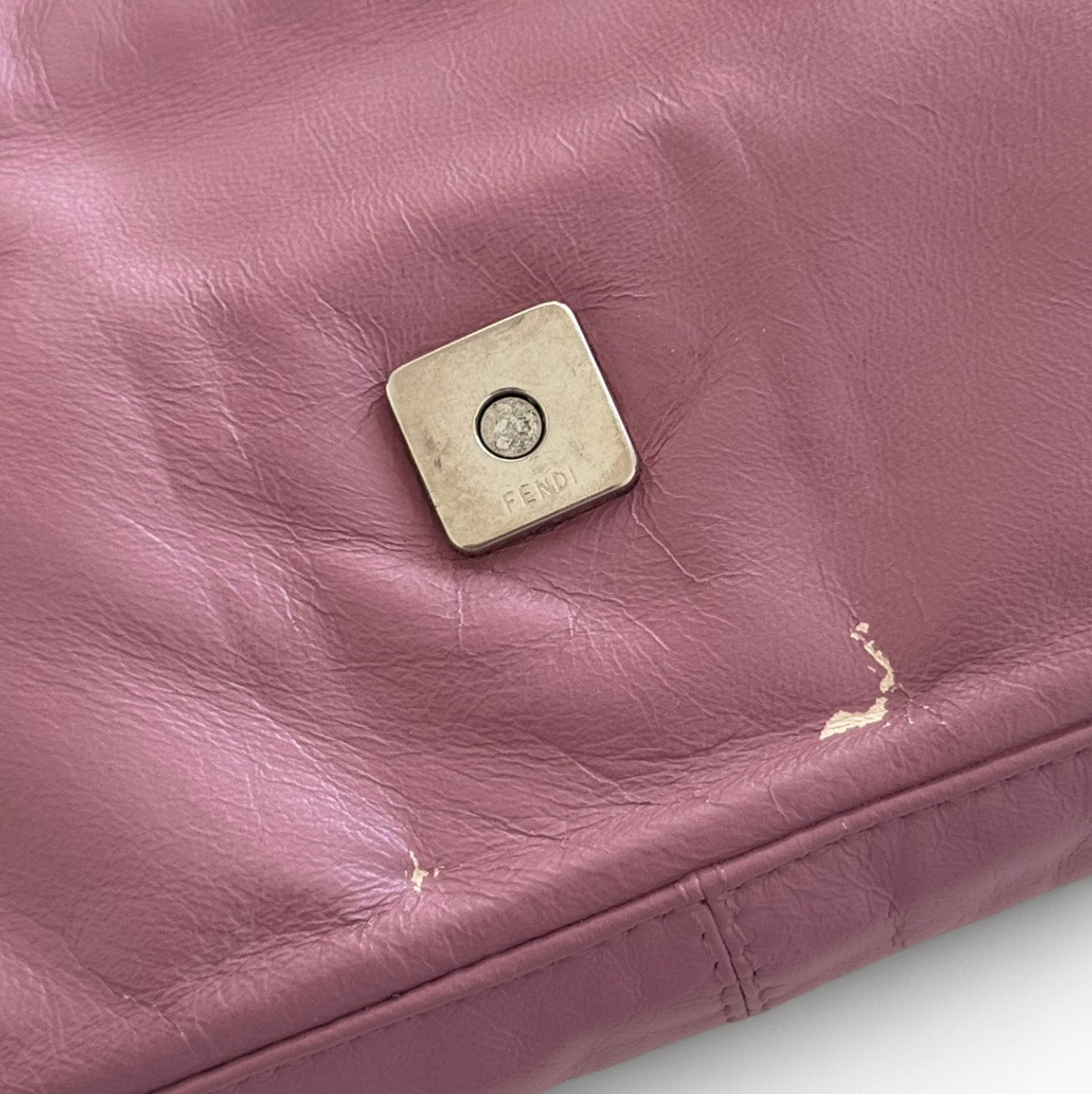 Fendi Dusty Rose Leather Baguette Bag