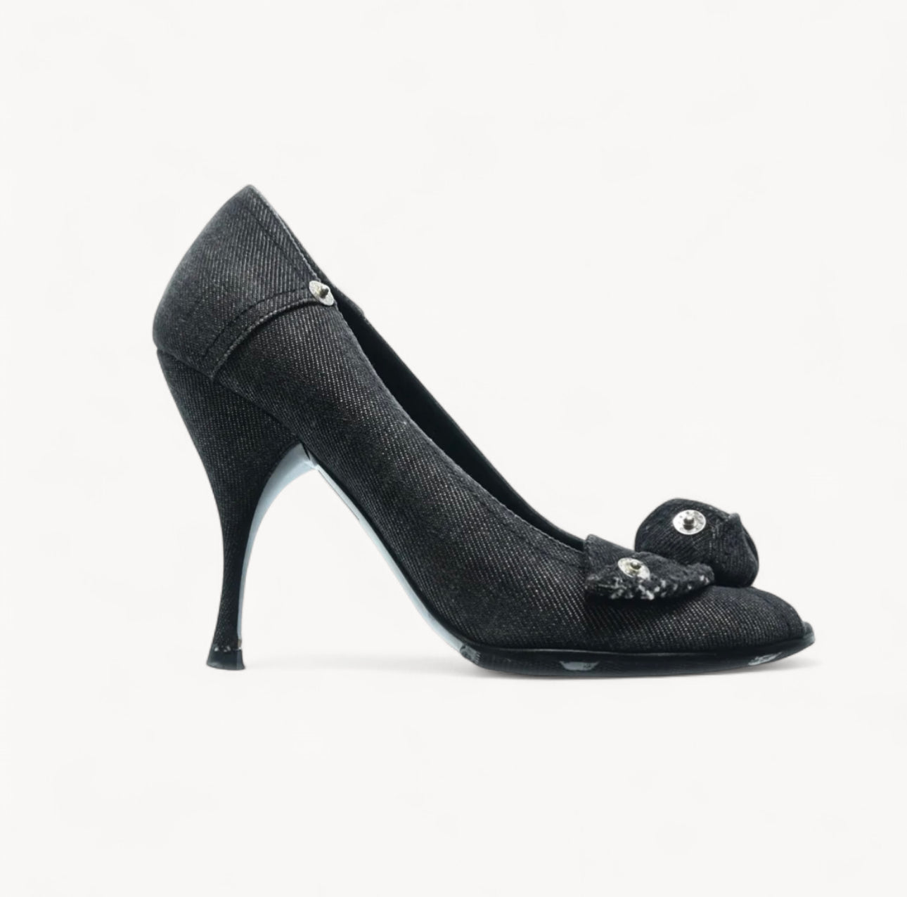 Miu Miu Denim Rose Detailing Pumps