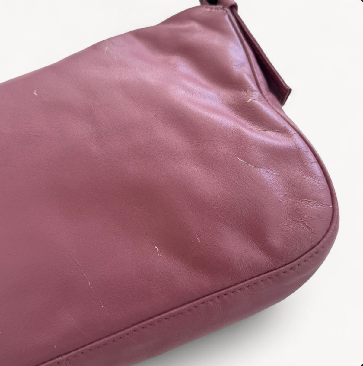 Fendi Dusty Rose Leather Baguette Bag