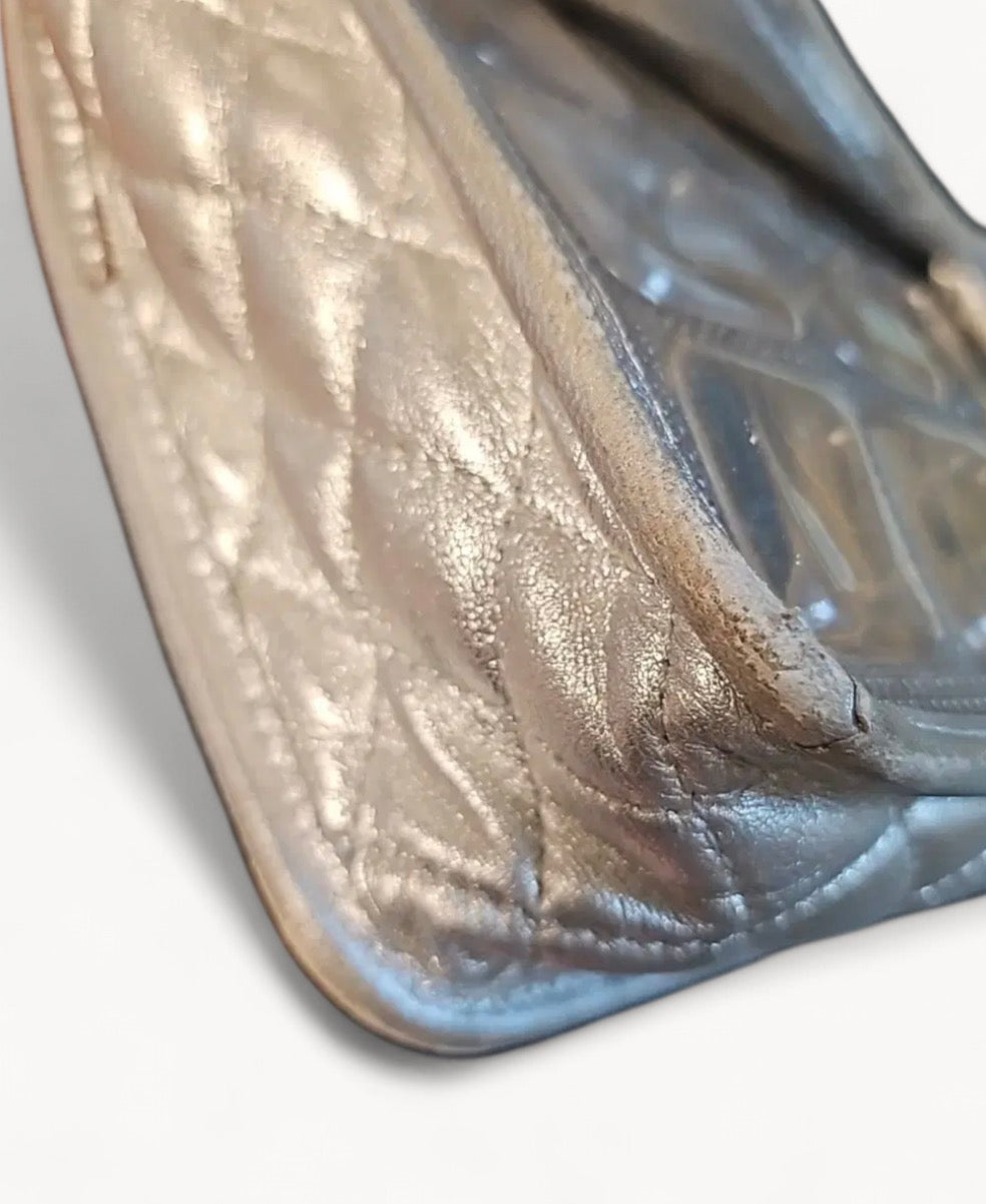 Chanel Limited Edition 2008 Resort Ice Cube Classic Flap Bag in Metallic Silver PVC