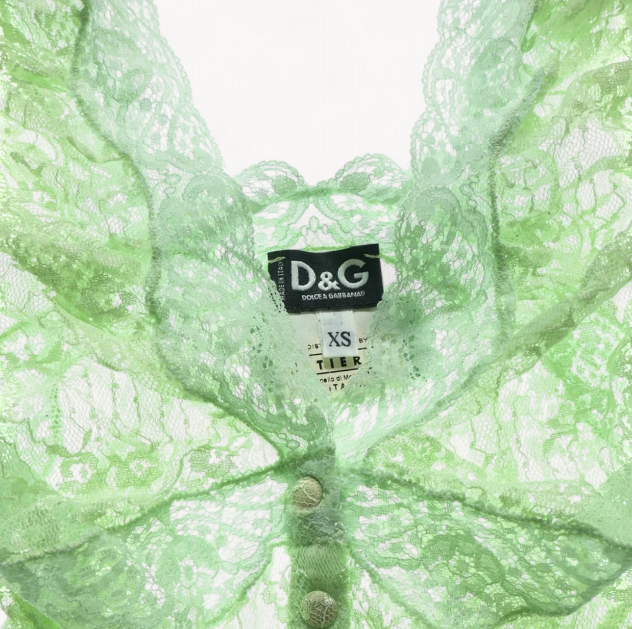 Dolce & Gabbana Green Lace Tank Top