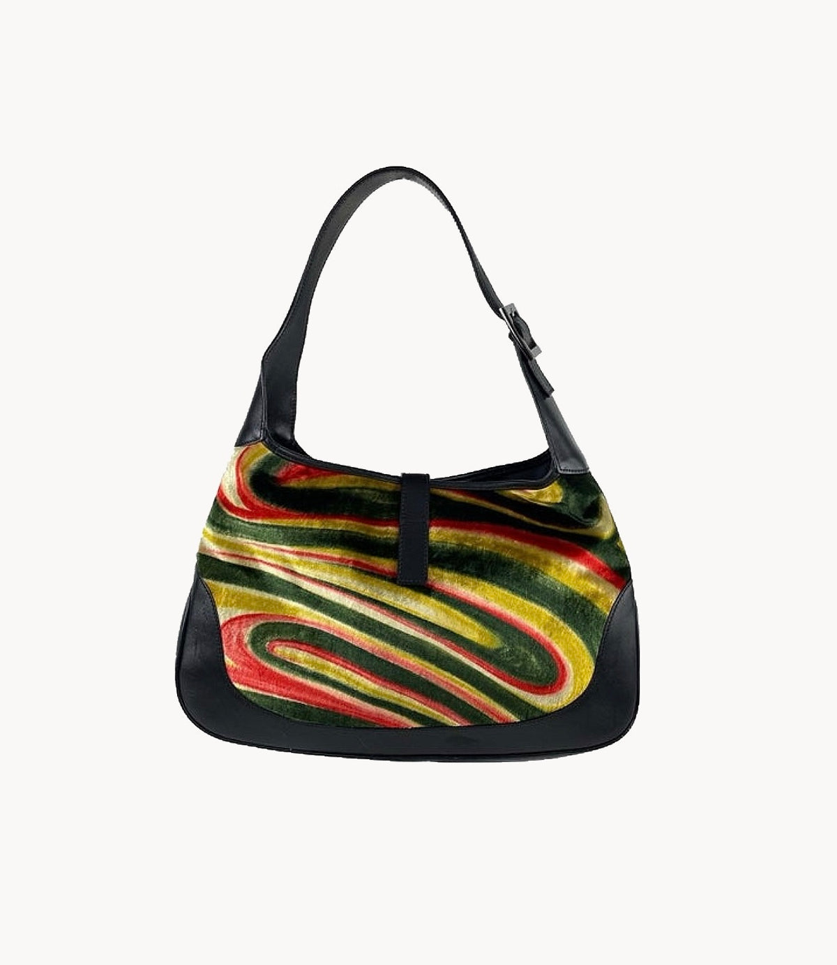 Gucci by Tom Ford FW 1999 Jackie Psychedelic Velvet Shoulder Bag