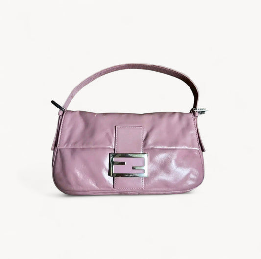 Fendi Pink Leather Baguette Bag