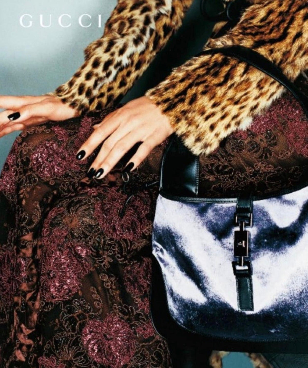 Gucci by Tom Ford FW 1999 Jackie Psychedelic Velvet Shoulder Bag