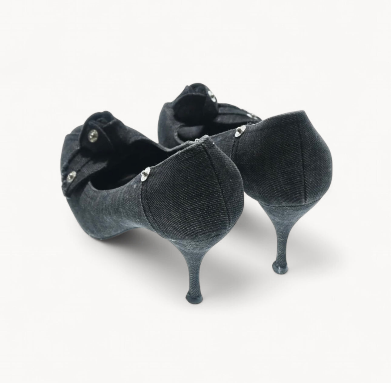 Miu Miu Denim Rose Detailing Pumps