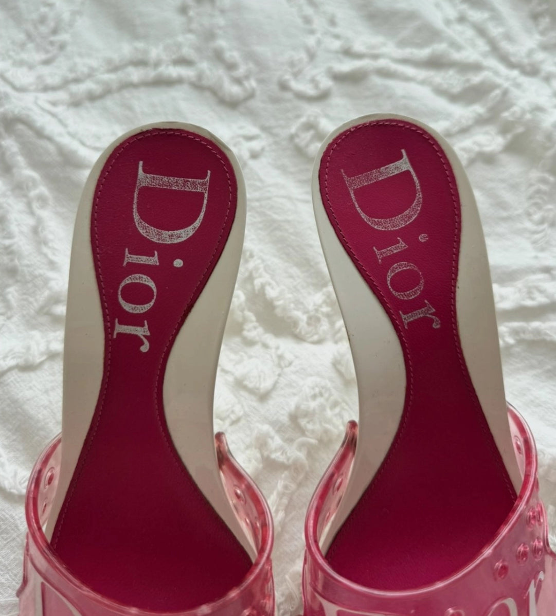 Dior Rare Pink PVC Mules