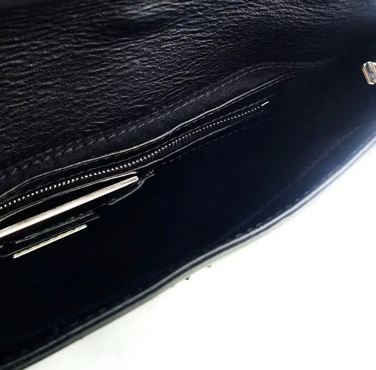 Fendi Rare Floral Embellished Baguette Bag In Black Leather