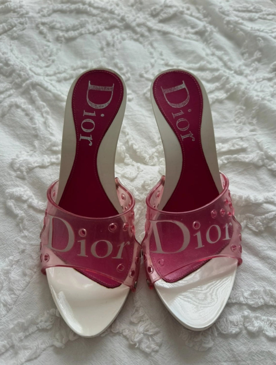 Dior Rare Pink PVC Mules