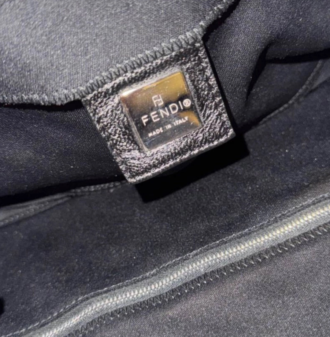 Fendi Black Neoprene Baguette Bag