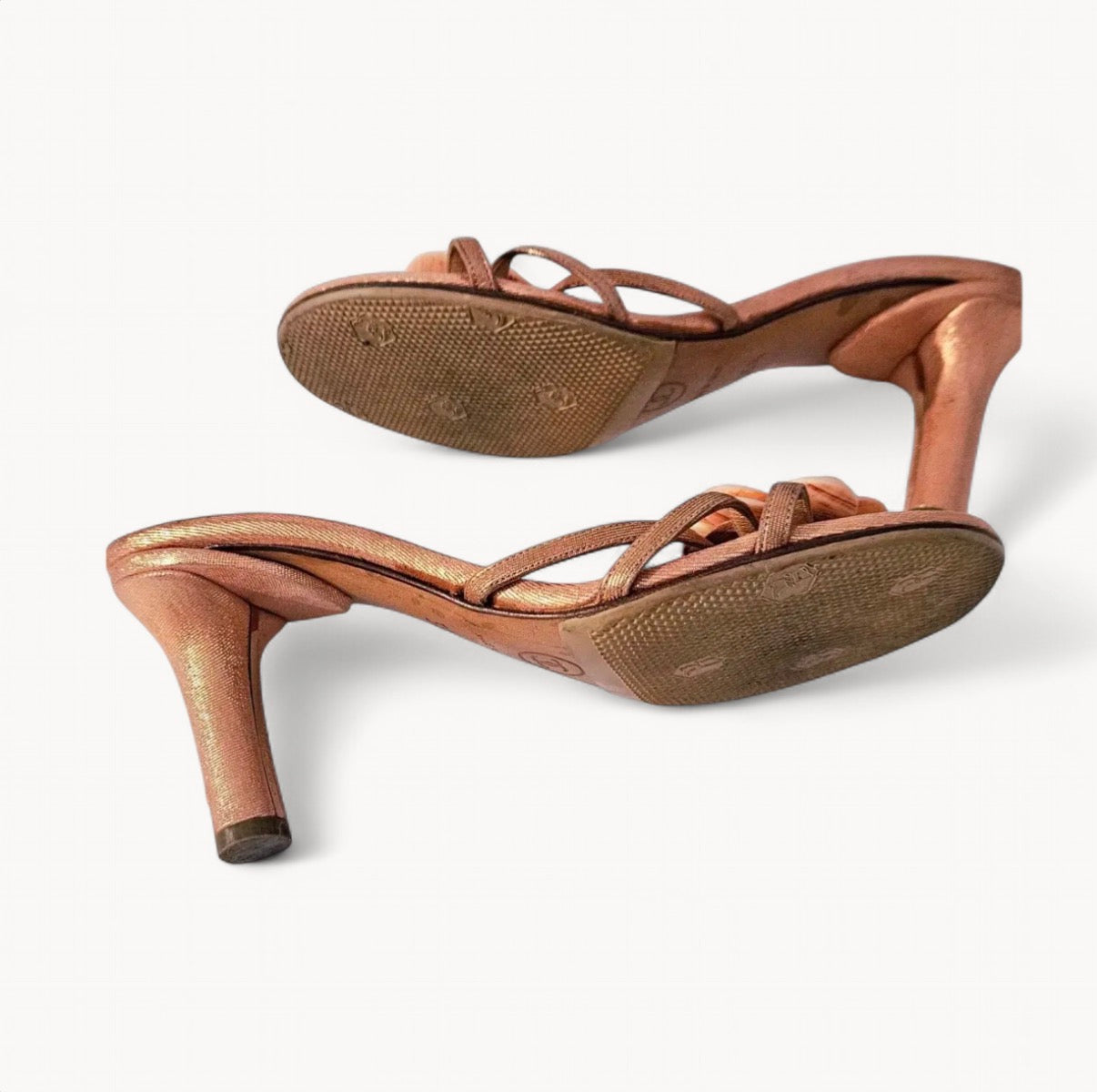 Chanel 2000’s by Karl Lagerfeld Peachy Shell Camellia Heels