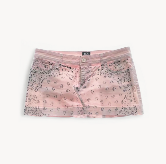 Dolce & Gabbana Pink Bandana Mini Skirt