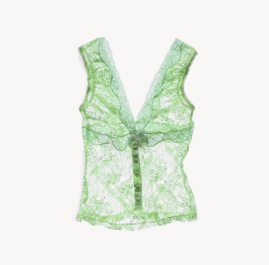 Dolce & Gabbana Green Lace Tank Top