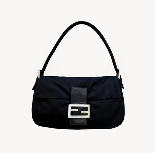 Fendi Black Neoprene Baguette Bag
