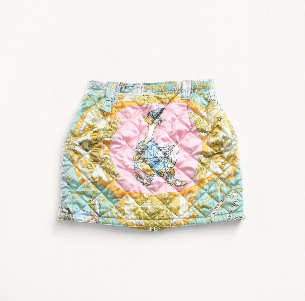 Moschino Jeans Vintage “Duck Hip Hop” Quilted Mini Skirt