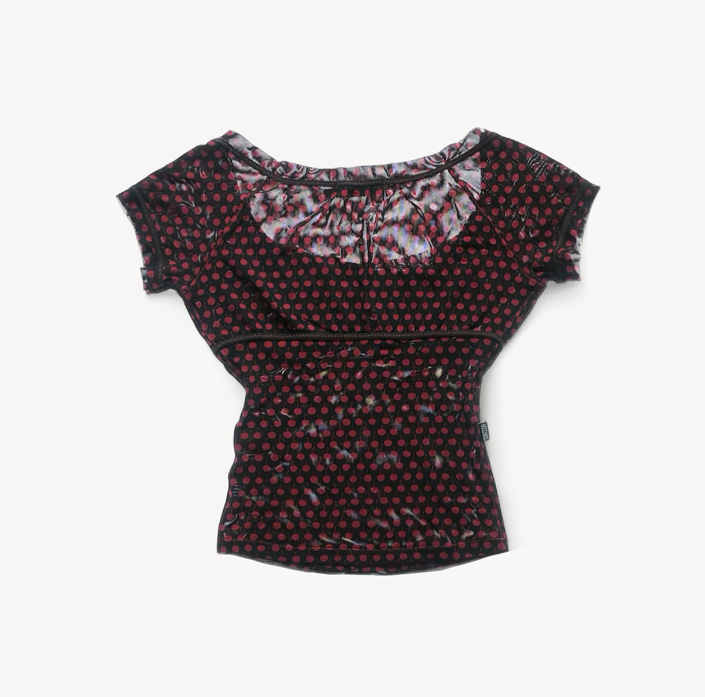 Moschino Jeans Vintage Sheer Cherry Print Top