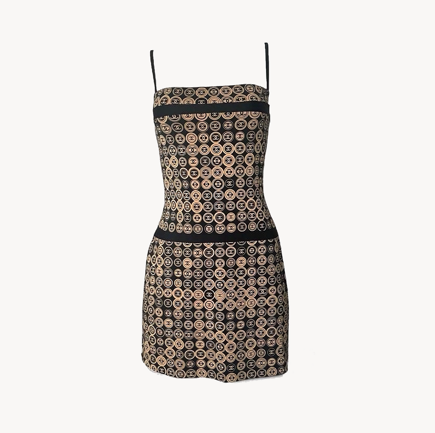 Chanel 2003 AW Coin Gold Logo Medallion Dress