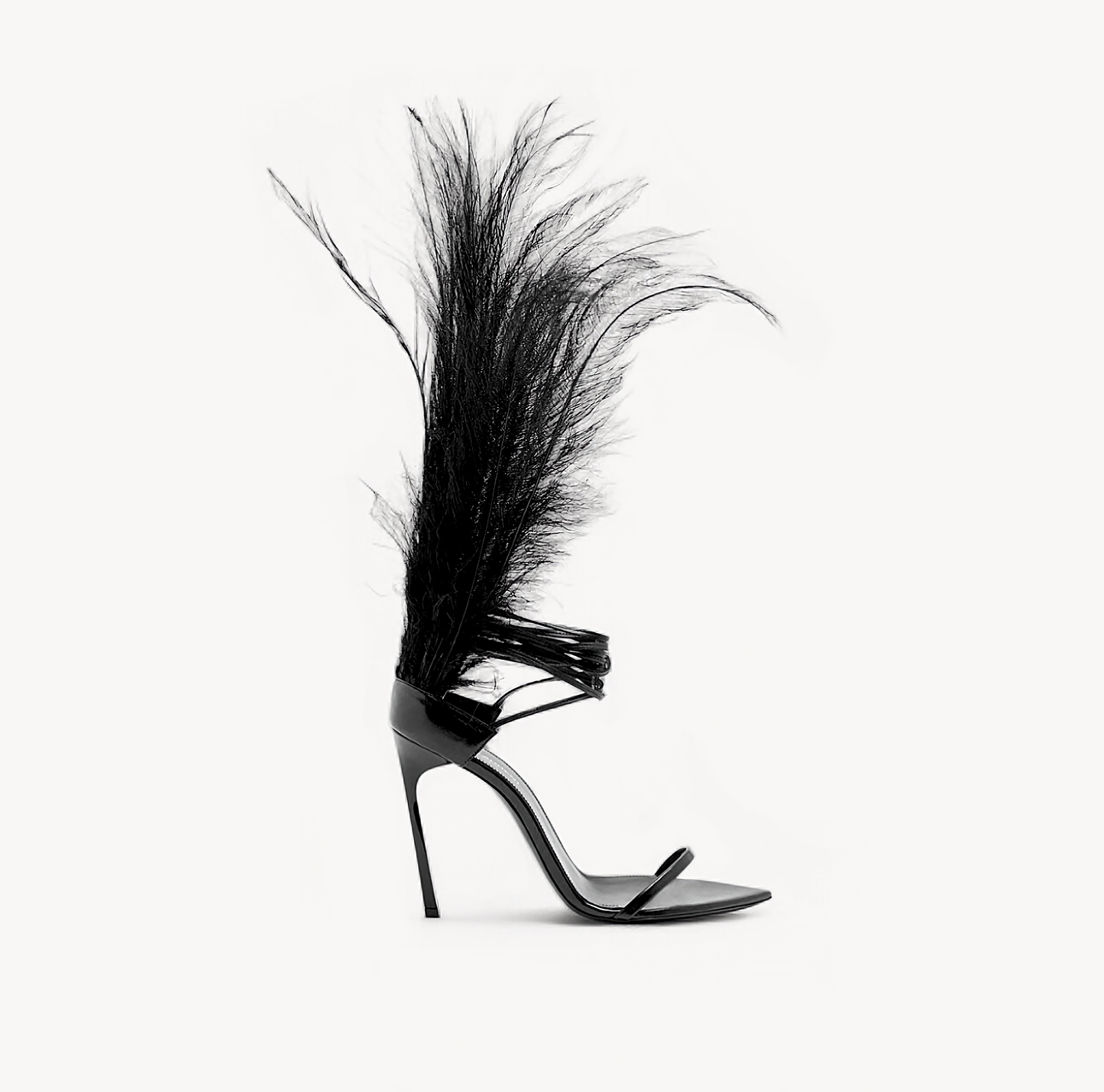 Yves Saint Laurent 2018 Runway Talitha Leather Ankle-Wrap Heels