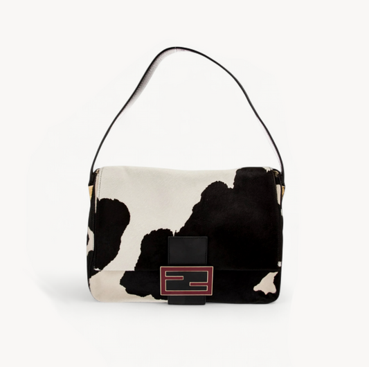 Fendi 2012 Ponyhair Cow Pattern Mama Baguette Bag