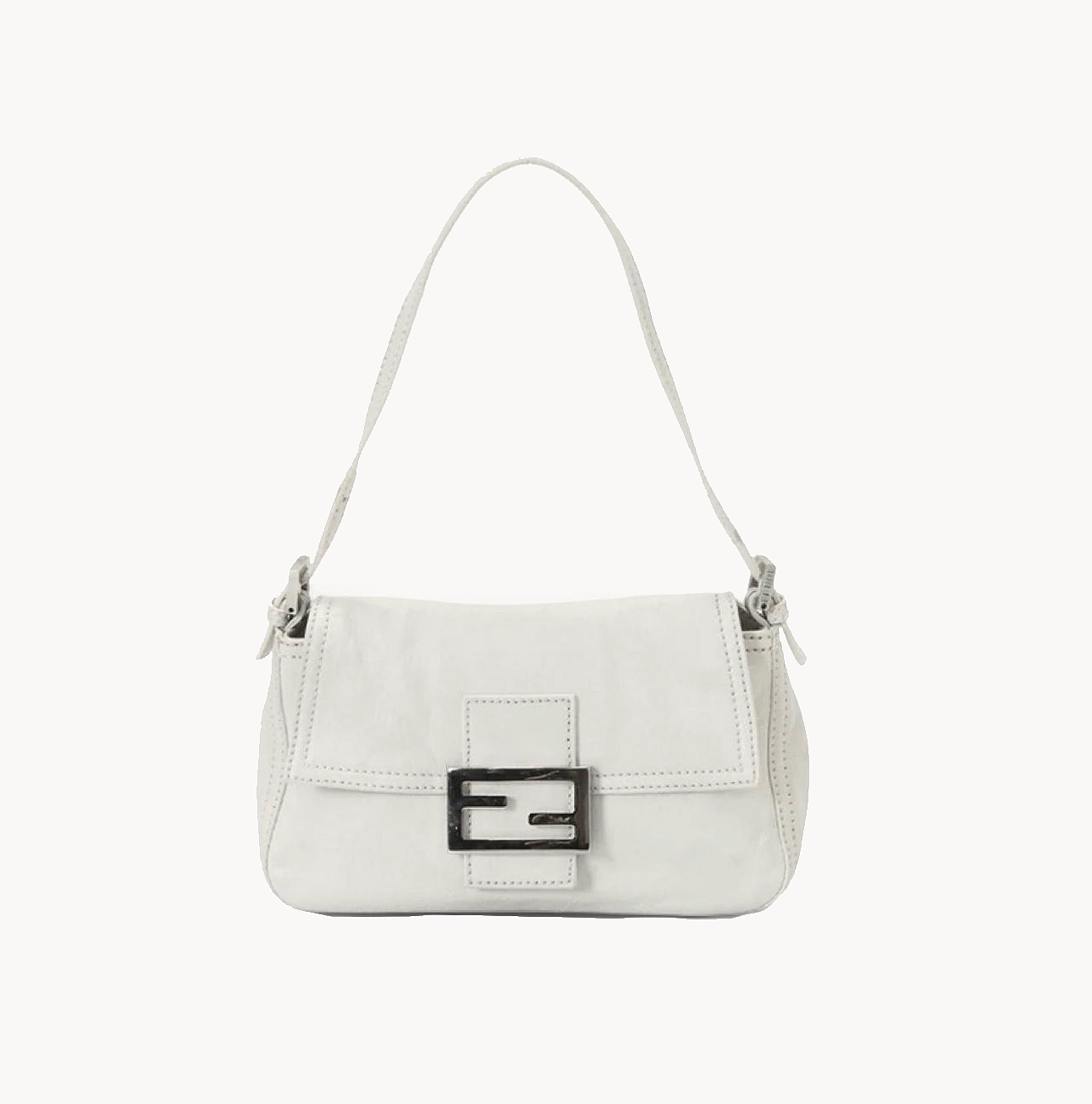 Fendi 2004 White Leather Mini Shoulder Bag
