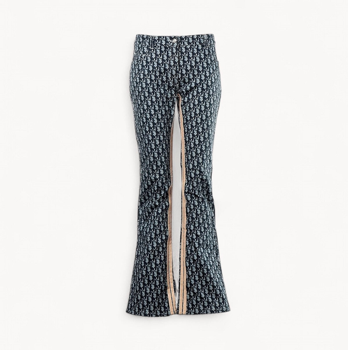 Christian Dior Trotter Navy Monogram Denim Flared Pants