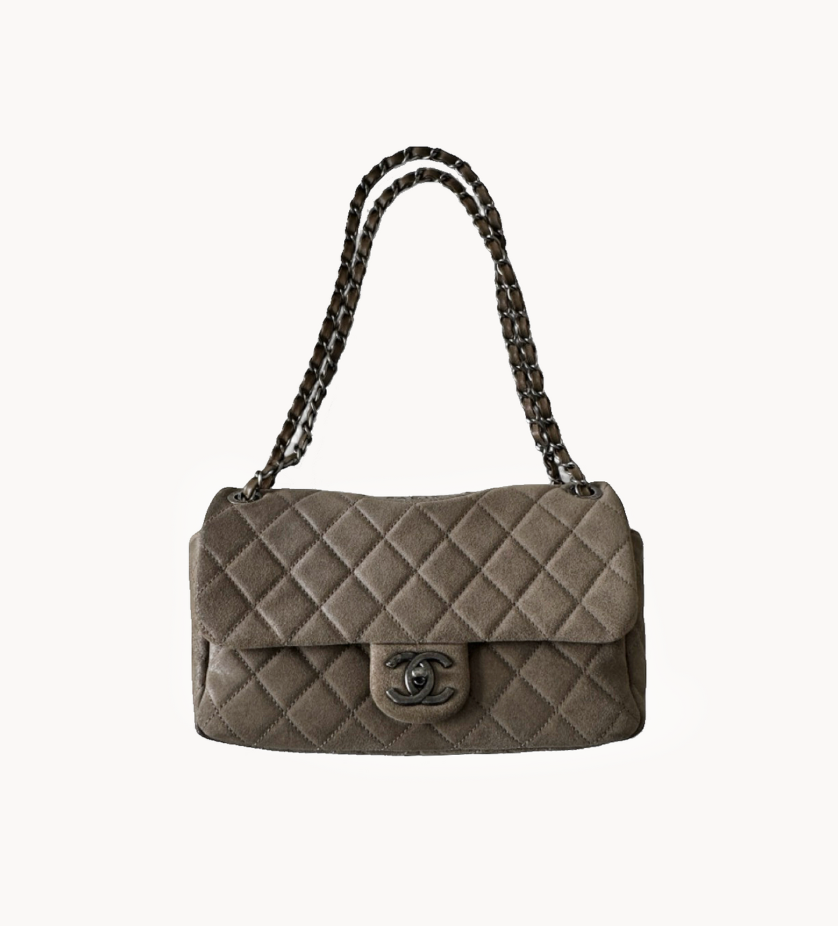 Chanel Rare Brown Suede Paris Dallas CC Plaque Detailing Flap Bag