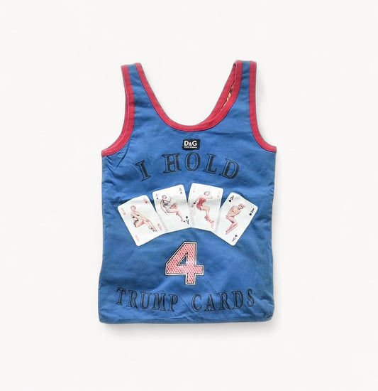 Dolce & Gabbana S/S 2002 “I Hold 4 Trump Cards" print tote bag