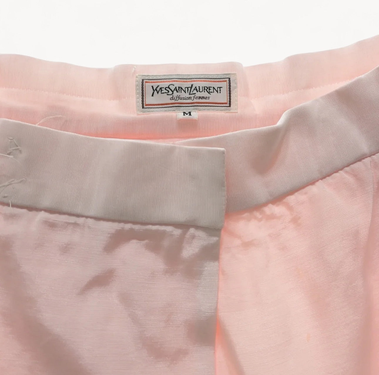 Yves Saint Laurent Blush Pink Sheer Set (Top & Skirt)