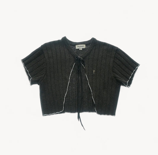 Yves Saint Laurent Cropped Ribbed Knit Top