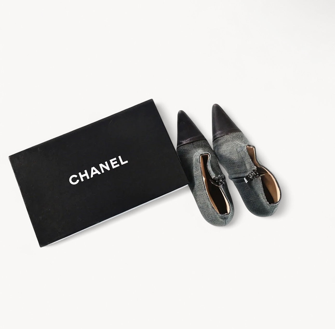 Chanel Denim & Leather Ankle Boots