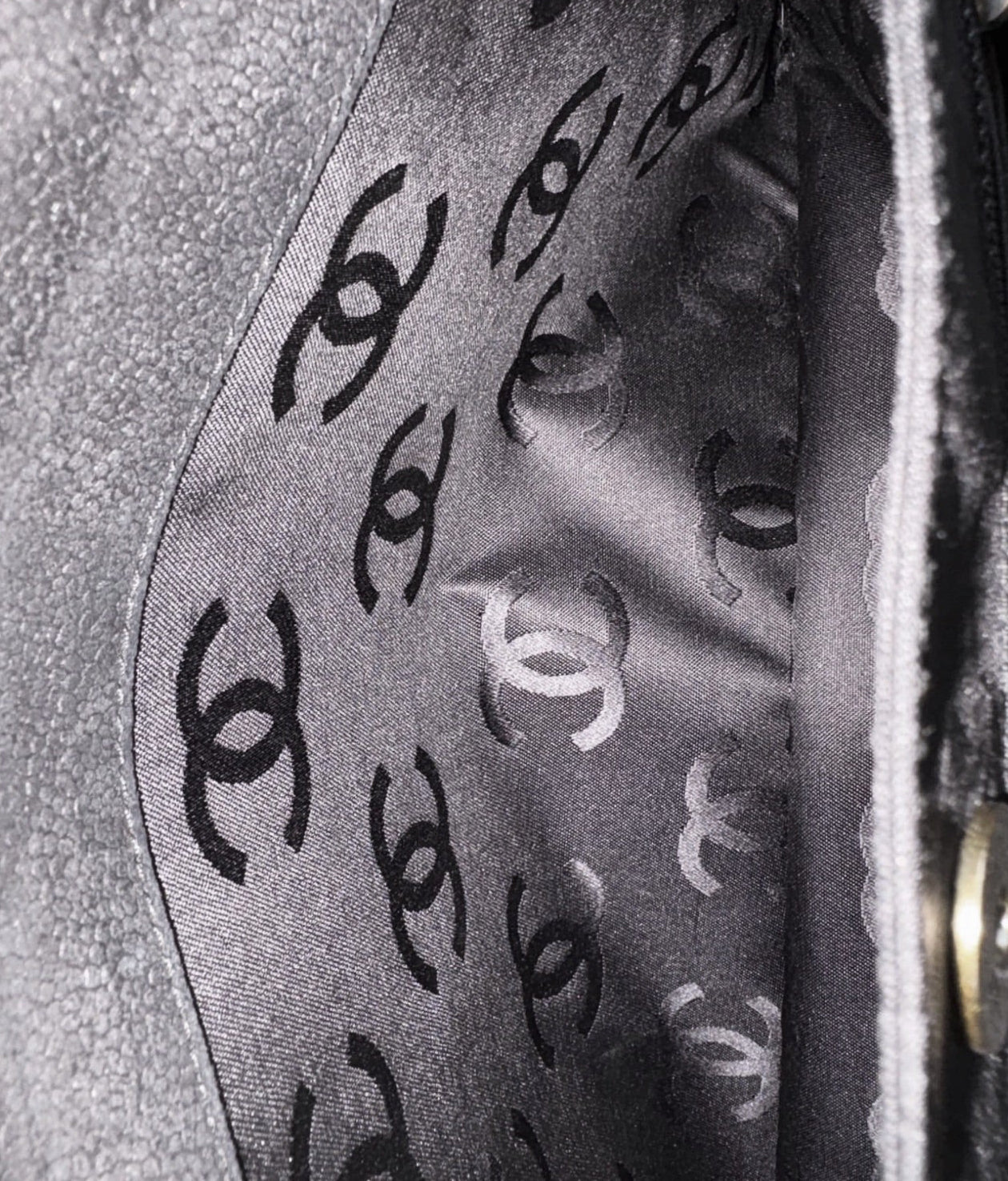 Chanel Quilted Black Suede Gold Hardware Tote Bag