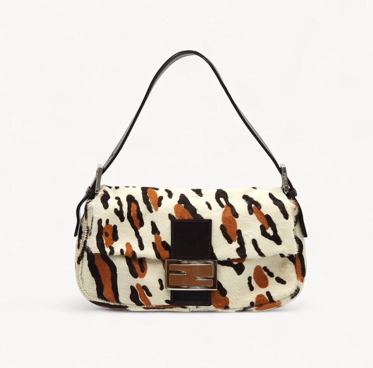 Fendi Leopard Print Pony hair Baguette Bag