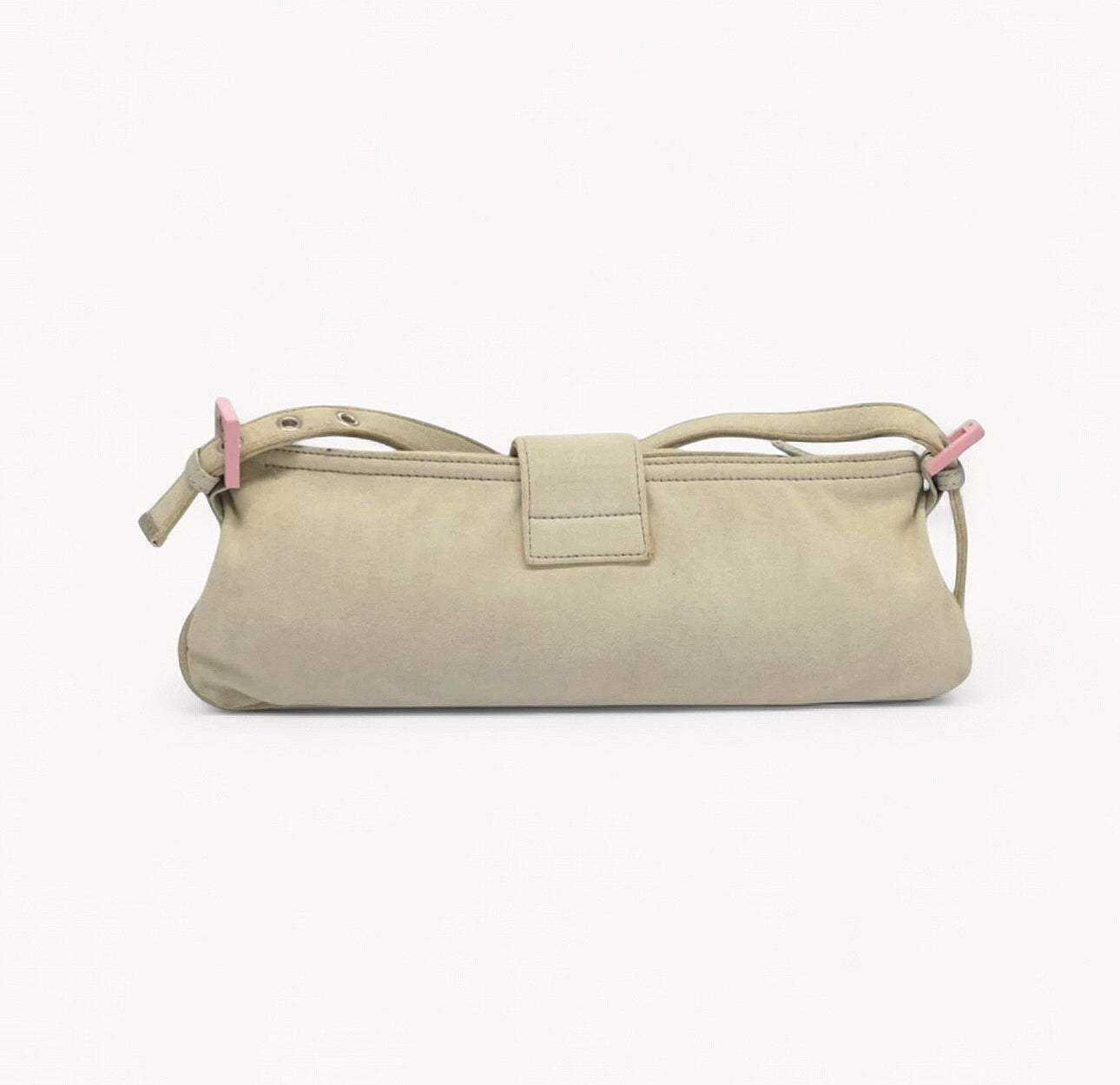 Fendi Mamma Baguette Shoulder Bag cotton Beige Pink